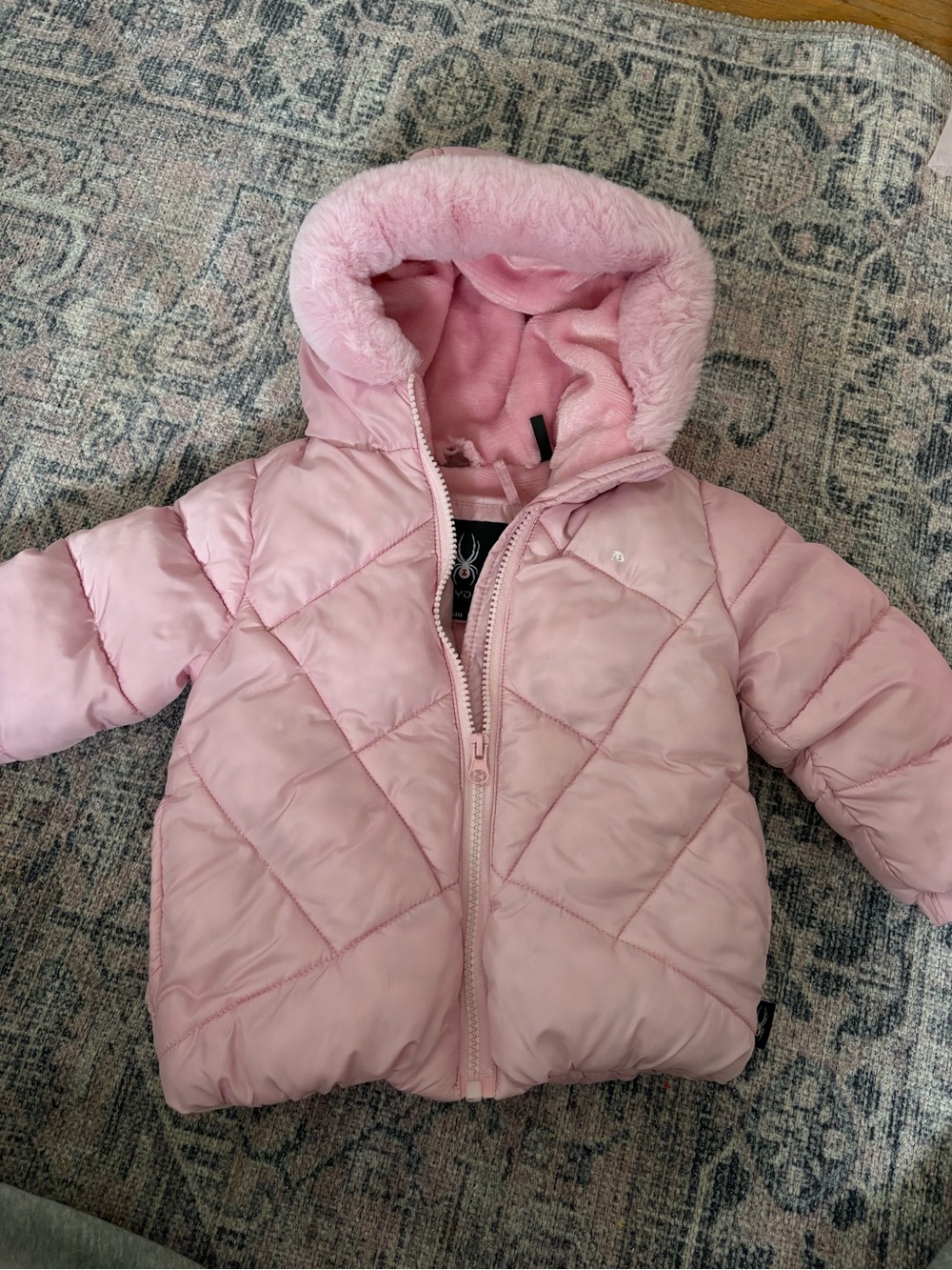 Kids Pink Hooded Puffer Jacket